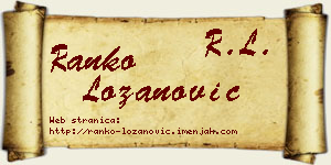 Ranko Lozanović vizit kartica